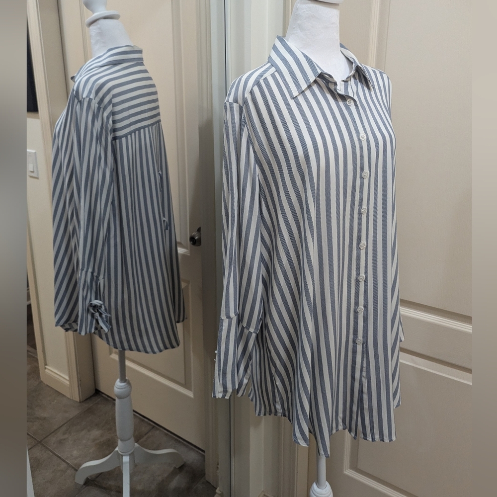 long XL strippwd blouse